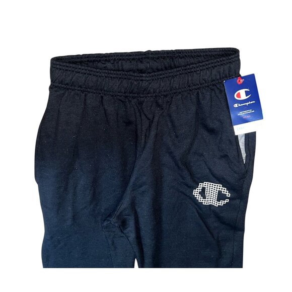 Champion Power Blend BeeHive Patch Sweat Pants Sz Medium Black Womens Soft - Picture 9 of 13